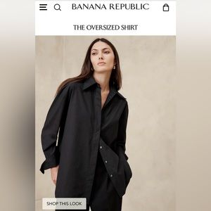 Very good condition, Banana Republic, black “The Oversized Shirt”. Sz XL